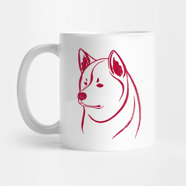 Akita Inu (White and Red) by illucalliart